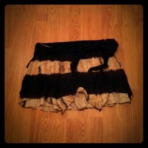 Cotton brown and crème skirt