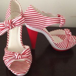 Brand new Charlotte Russe "sailor" peep toe heel