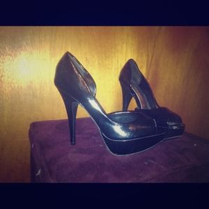 City streets stiletto peep toe heels