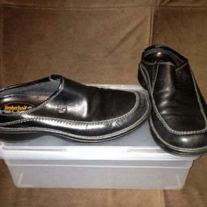 Black comfort line Timberland slide loafers
