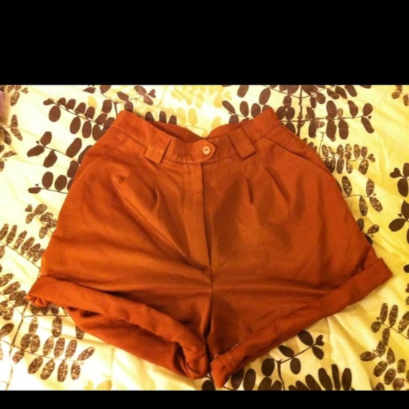 Pumpkin orange high-waisted shorts - Picture 1 of 1
