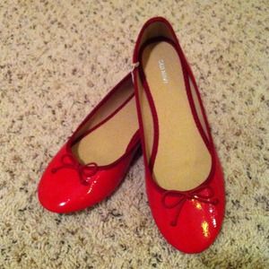 Red Patent Ballet Flats size 8