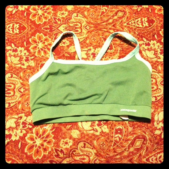Green and aqua sports bra