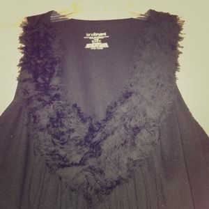 Black Frayed Fabric Lane Bryant Tank in a 14/16