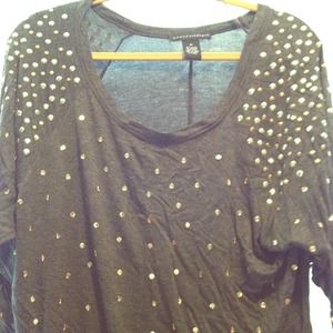 Studded and sequined grey top!