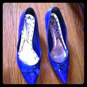 Cobalt blue pointy wedges