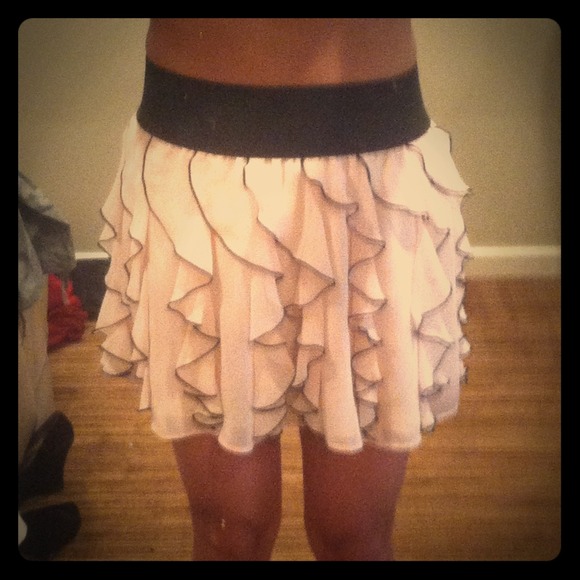 Blush pink ruffle skirt