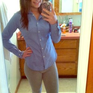 Blue oxford button up