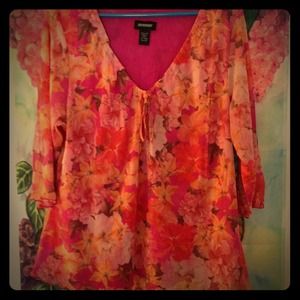 "Bundled"  Flora Top, pinstriped Scooter, navy TH