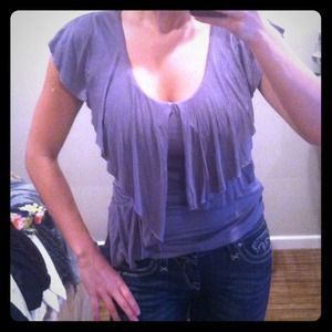 Seven gray lace back top