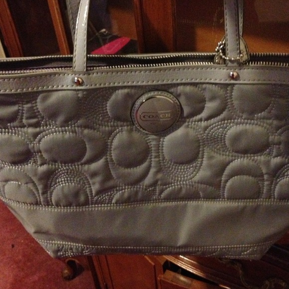 Authentic hardly used grey Coach nylon tote