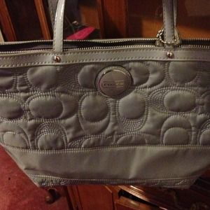 Authentic hardly used grey Coach nylon tote