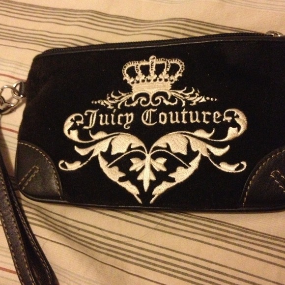 Black velour Juicy Wristlet