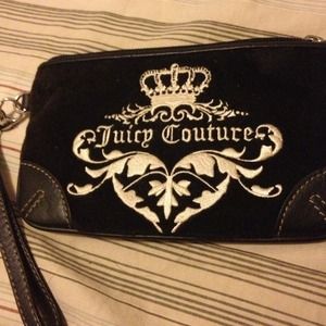 Black velour Juicy Wristlet