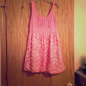Forever21 peonies pink lace floral dress