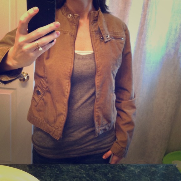 REDUCED!!---Brown Corduroy Motorcycle Jacket