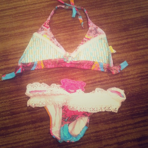 Reserved!! Multi color bathing suit. Handmade.
