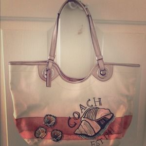 Authentic Coach summer seashell tote