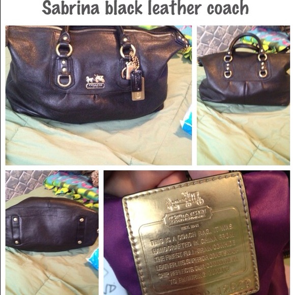 Sabrina black leather coach satchel AUTHENTIC !