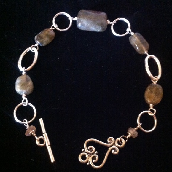 Labarodite & silver bracelet