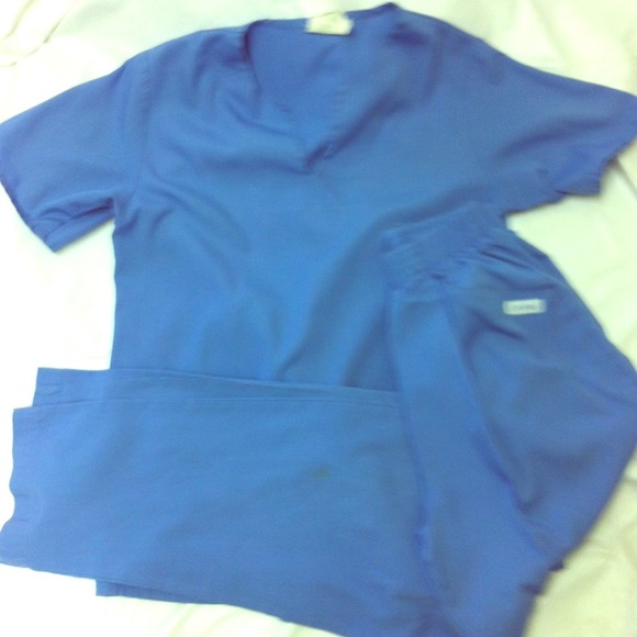 Light blue scrub set by Landau
