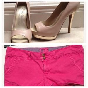 Jessica Simpson heels and hot pink shorts bundle