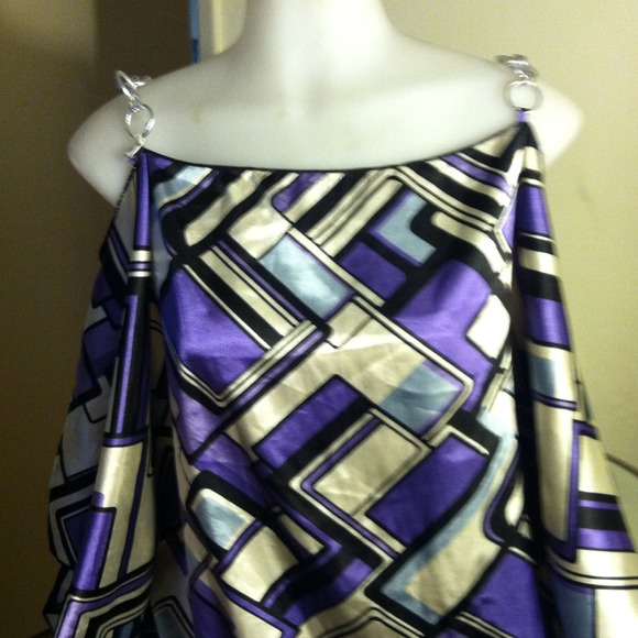 Purple and black with white top