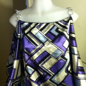 Purple and black with white top