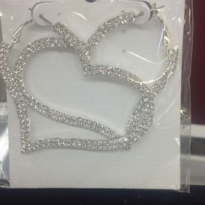 Crystal heart shaped earrings