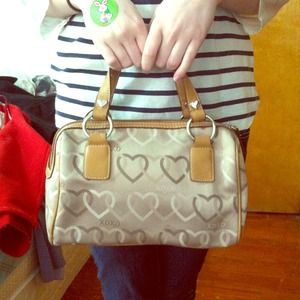 Small tan handbag