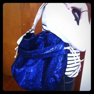 Big blue sparkly purse