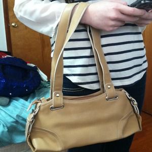 Small beige handbag