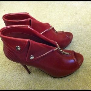 Red Motorcycle-Style Booties!