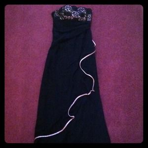 Black and pink dress! Lace bodice w/ some flare!