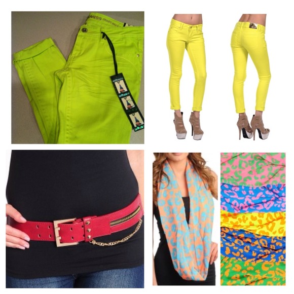 Bundle! Skinny Capri, scarf & red belt.