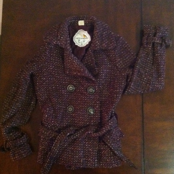 Keep warm in this purple pea coat!