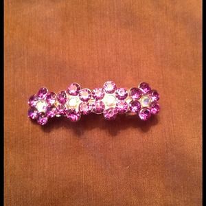 Purple 4 Flower Strand Hair Clip