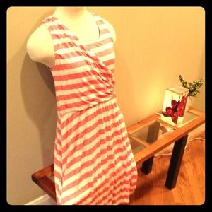 Red and white striped dress