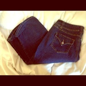 Angels Size 16 Denim Capris w Sewn Scrunched Legs