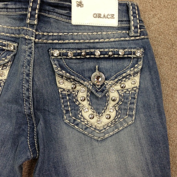 Grace in LA jean Capri with leather Choose Size 3