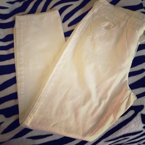 White straight leg jeans