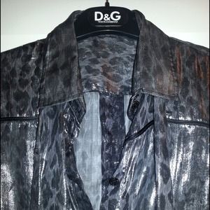 Metallic D&G leopard print blouse.