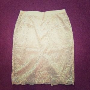 Sleek & lacy! The best of all worlds in this skirt