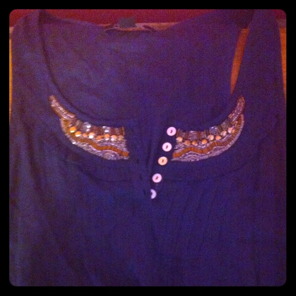 Forever 21 navy embellished top!