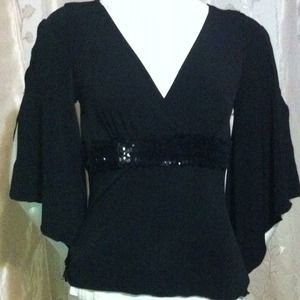 💢💥SOLD💥💢Black sequin dressy shirt