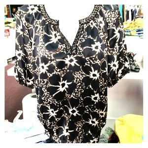 Black and brown blouse