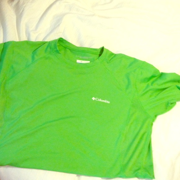 lime green men's omni-shade dry-fit shirt.