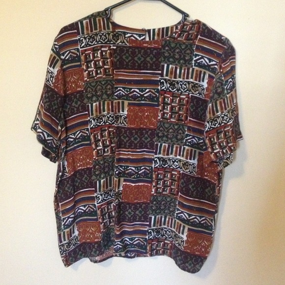 ~RESERVED~ Hipster oversized silk tribal shirt