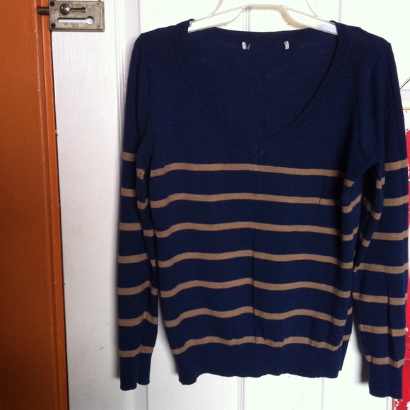 V-Neck Striped Sweater