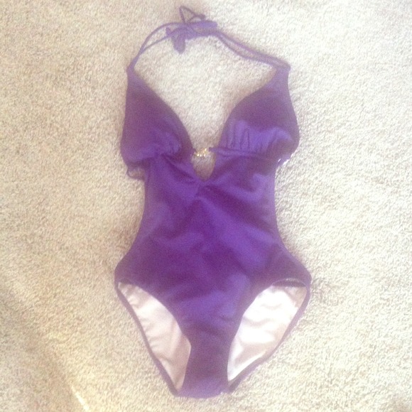 Purple one piece swimsuit